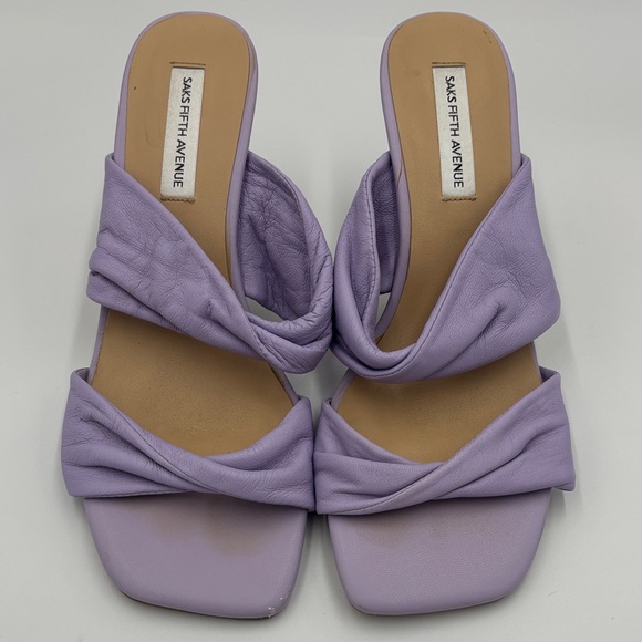 Saks Fifth Avenue Ari Leather Sandals in Lilac - Picture 1 of 7